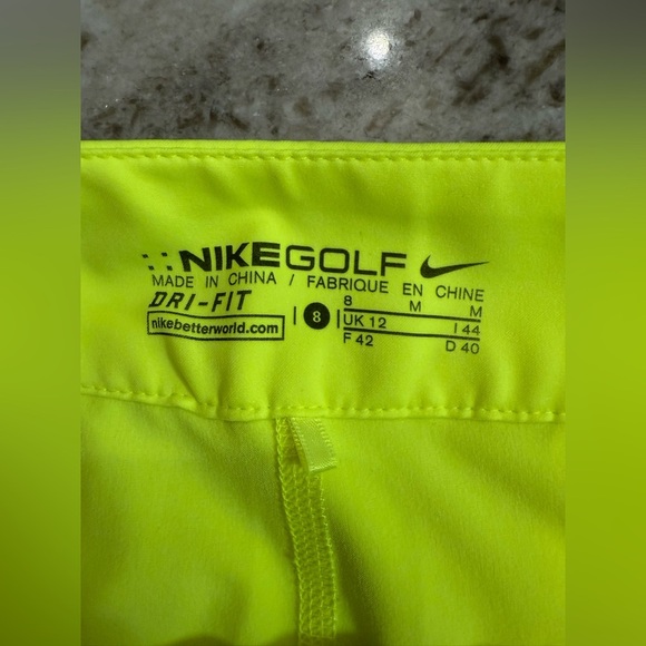 Nike Golf Women’s Neon Yellow Tournament Skort - Size 8 - Picture 5 of 8